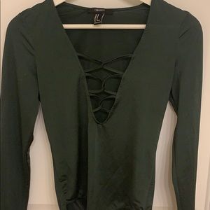 Sexy laced up bodysuit